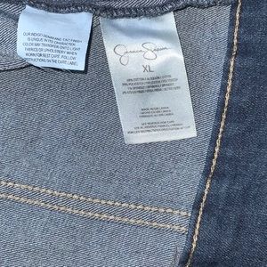 Jessica Simpson blue jean jacket.  Embroidered fairy, with sparkles on back.